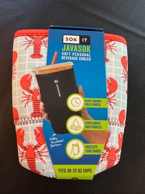 Javasok Soft Personal Beverage Cooler - Red Lobster Print
